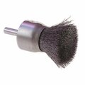 Osborn Crimped Wire End Brush, Dia.=1/2in., Length=2-3/4in., Fill Dia.=.0104, Max RPM=25,000, 1/4in. shank 30053